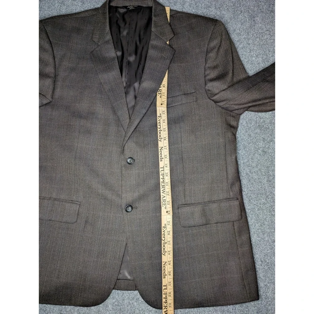 Joseph & Feiss Gold Men's 100% Wool 2 Button Blazer 48R Brown‎ Herringbone